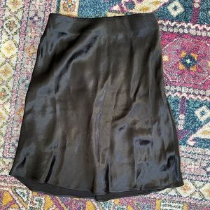 Aritzia Black Satin Mini Skirt